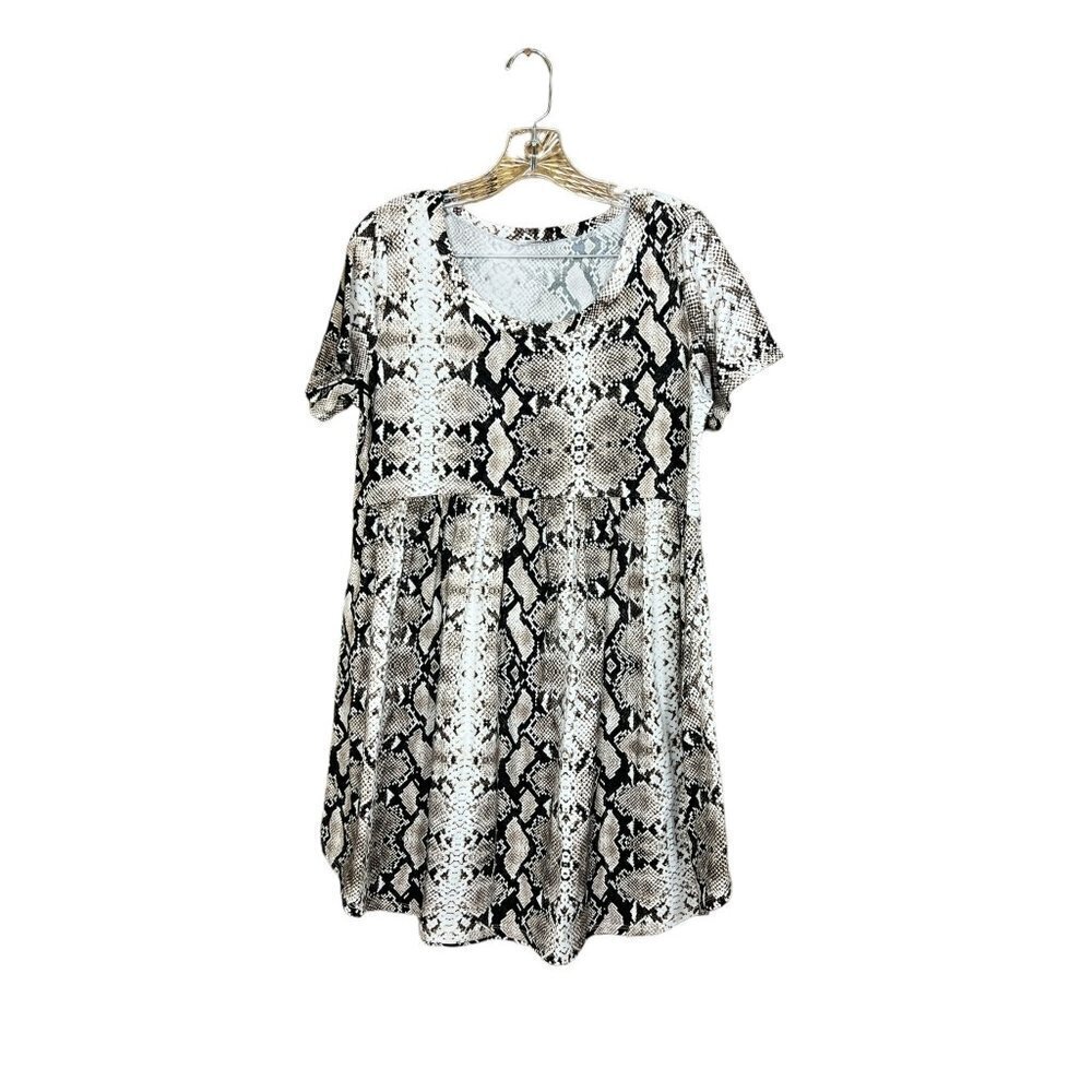 Jodifl Women's Snake Print Light Weight Short Dress